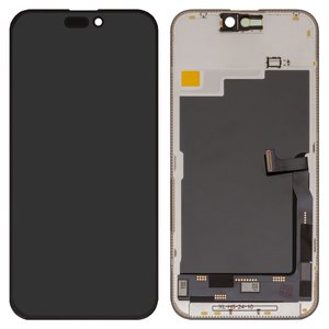 Дисплей для iPhone 15 Pro Max, черный, с рамкой, HC, OLED , YK OEM hard
