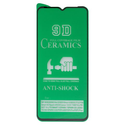 Захисна плівка Ceramics для Samsung A145 Galaxy A14, чорна, сумісне з чохлом, Full Glue, шар клею нанесений по всій поверхні