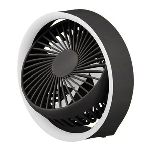 Вентилятор N601, черный, с лампой, с держателем, с аккумулятором, настольный, USB тип C