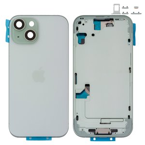 Корпус для iPhone 15, зеленый, с держателем SIM карты, с боковыми кнопками, Original PRC , EU version